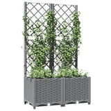 Vidaxl plantenbak met latwerk 80x40x136 cm polypropeen lichtgrijs