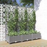 Vidaxl plantenbak met latwerk 120x40x121,5 cm polypropeen lichtgrijs