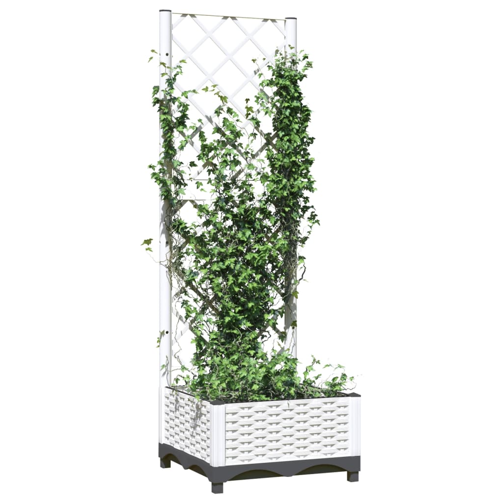 Vidaxl plantenbak met latwerk 40x40x121,5 cm polypropeen