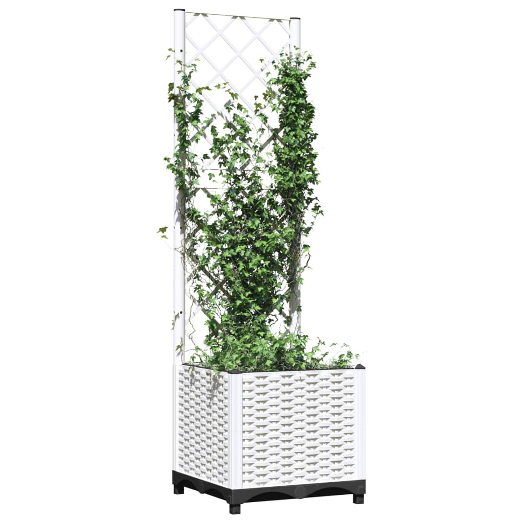 Vidaxl plantenbak met latwerk 40x40x136 cm polypropeen