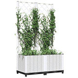 Vidaxl plantenbak met latwerk 80x40x136 cm polypropeen wit