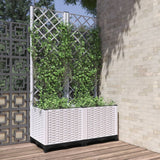 Vidaxl plantenbak met latwerk 80x40x136 cm polypropeen wit