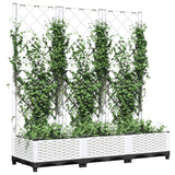 Vidaxl plantenbak met latwerk 120x40x121,5 cm polypropeen wit