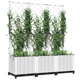 Vidaxl plantenbak met latwerk 120x40x136 cm polypropeen wit