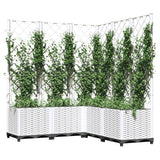 Vidaxl plantenbak met latwerk 120x120x136 cm polypropeen wit