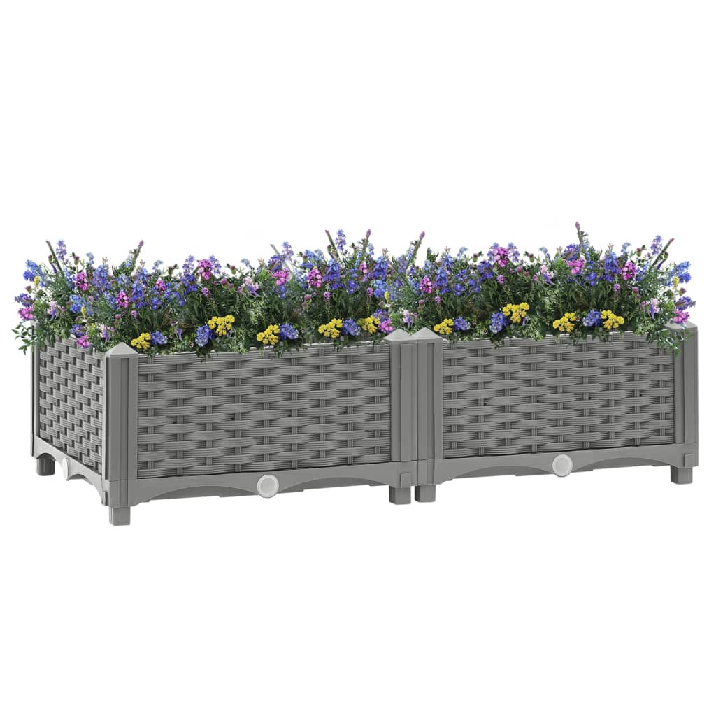 Vidaxl plantenbak verhoogd 80x40x23 cm polypropeen