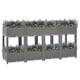 Vidaxl plantenbak verhoogd 160x40x71 cm polypropeen