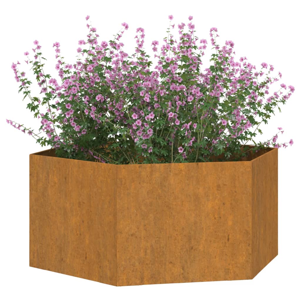 Vidaxl plantenbak roestig 90x90x45 cm cortenstaal