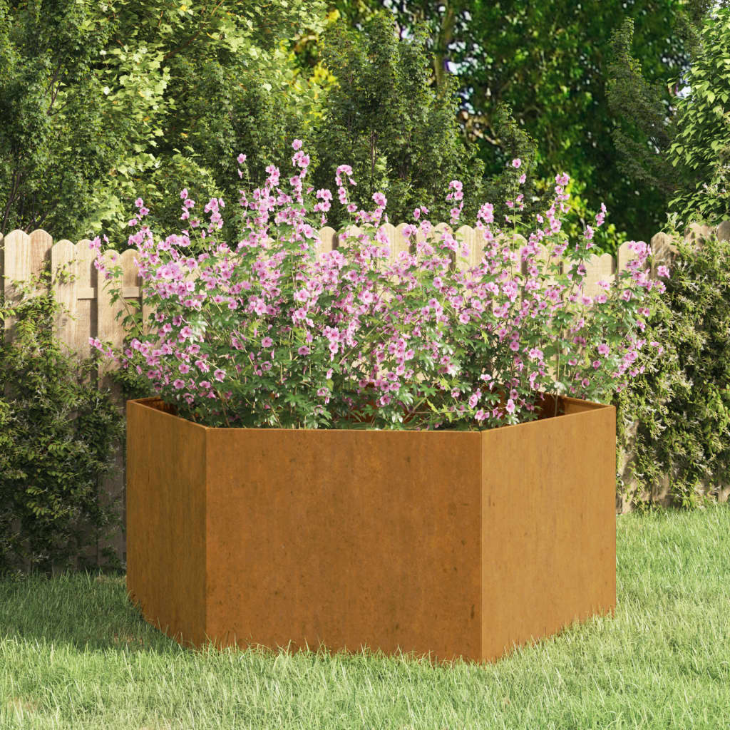 Vidaxl plantenbak roestig 90x90x45 cm cortenstaal