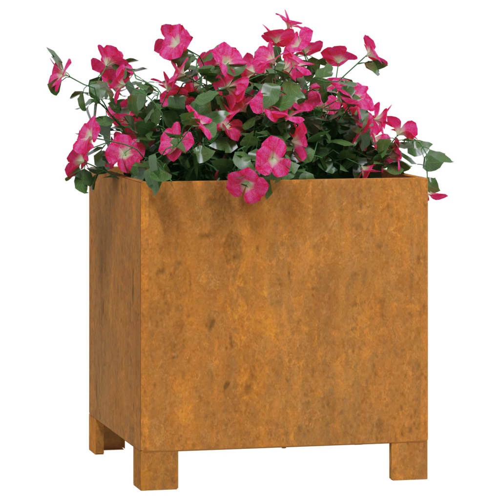 Vidaxl plantenbak met poten roestig 32x30x33 cm cortenstaal