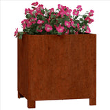 Vidaxl plantenbak met poten roestig 40x40x40 cm cortenstaal
