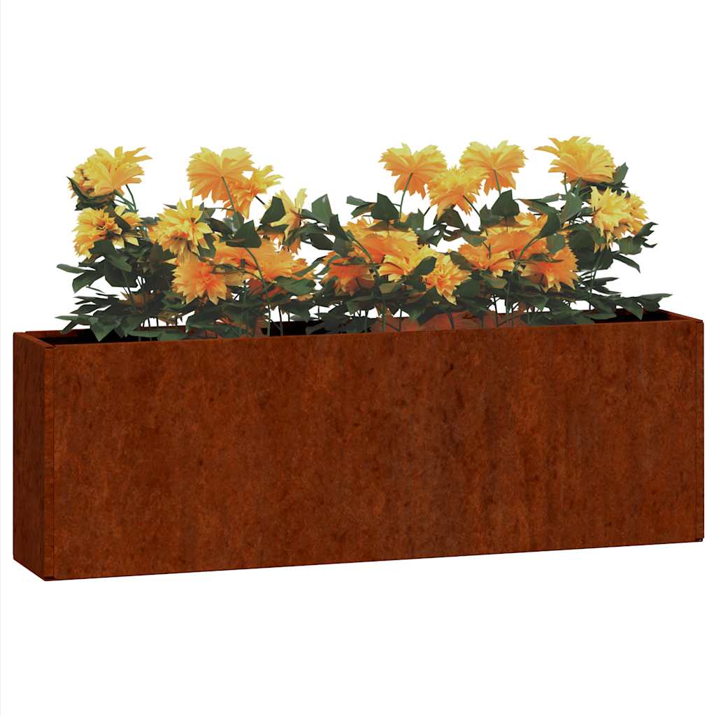 Vidaxl plantenbakken wandmontage 2 st 53x10x17 cm cortenstaal roestig