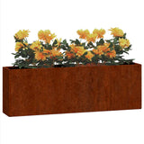Vidaxl plantenbakken wandmontage 2 st 53x10x17 cm cortenstaal roestig