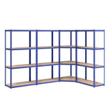 VidaXL Opbergrek 4-laags 4 st staal bewerkt hout blauw