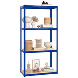 VidaXL Opbergrek 4-laags 5 st staal bewerkt hout blauw