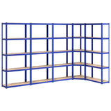 VidaXL Opbergrek 5-laags 5 st staal bewerkt hout blauw