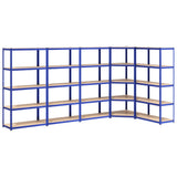VidaXL Opbergrek 5-laags 5 st staal bewerkt hout blauw