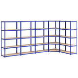 VidaXL Opbergrek 5-laags 5 st staal bewerkt hout blauw