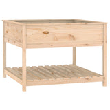 Vidaxl plantenbak met schap 111,5x111,5x81 cm massief grenenhout