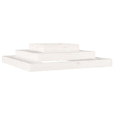 Vidaxl plantenbak 110x110x27 cm massief grenenhout wit