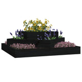 VidaXL Plantenbak 83x83x27 cm massief grenenhout zwart