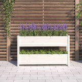 Vidaxl plantenbak 112x25x66 cm massief grenenhout wit