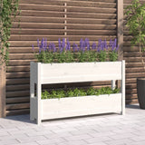 Vidaxl plantenbak 112x25x66 cm massief grenenhout wit