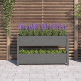 Vidaxl plantenbak 112x25x66 cm massief grenenhout grijs