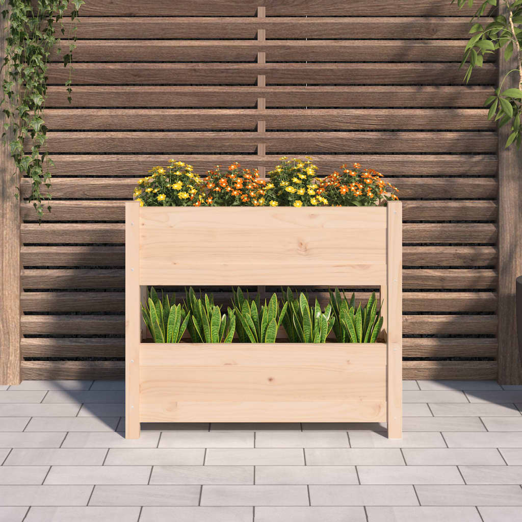 Vidaxl plantenbak 77x25x66 cm massief grenenhout