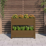 Vidaxl plantenbak 77x25x66 cm massief grenenhout honingbruin