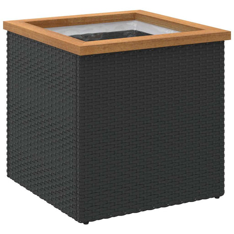 Vidaxl plantenbak 40x40x40 cm poly rattan zwart