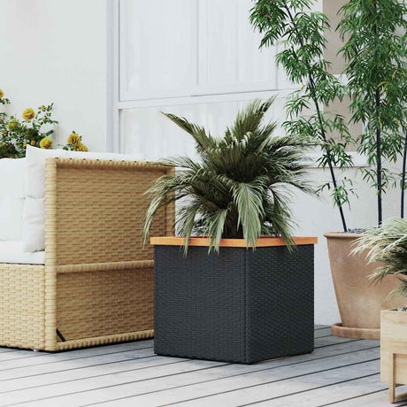 Vidaxl plantenbak 40x40x40 cm poly rattan zwart