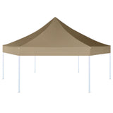 Vidaxl partytent inklapbaar zeshoekig 3,6x3,1 m taupe 220 g m²