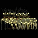 VidaXL Kerstrendieren 6 st 120 LED's goudkleurig