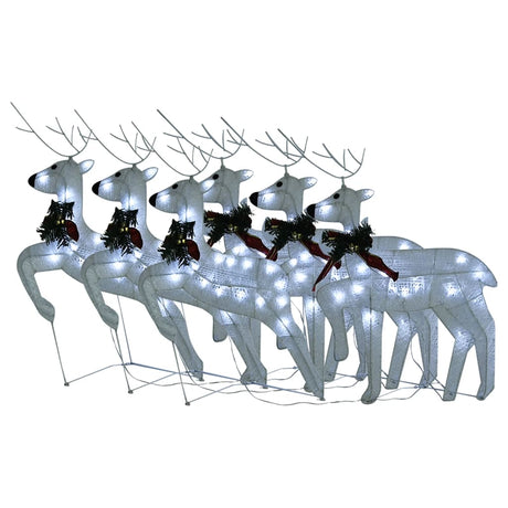 VidaXL Kerstrendieren 6 st 120 LED's wit