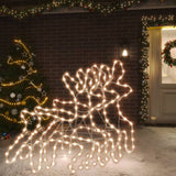 VidaXL Kerstfiguur rendier met LED's 3 st 57x55x4,5 cm warmwit