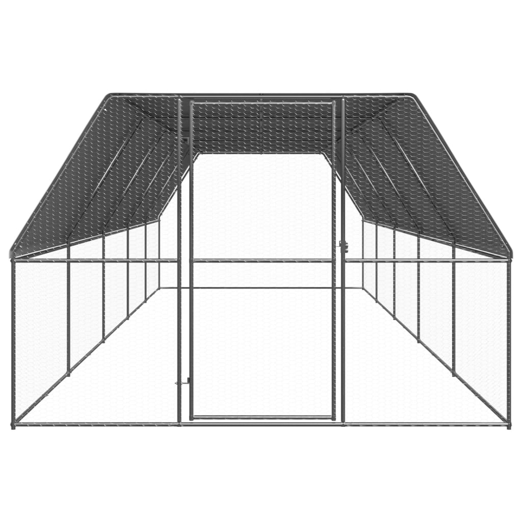 VidaXL Buitenhok voor kippen 3x10x2 m gegalvaniseerd staal