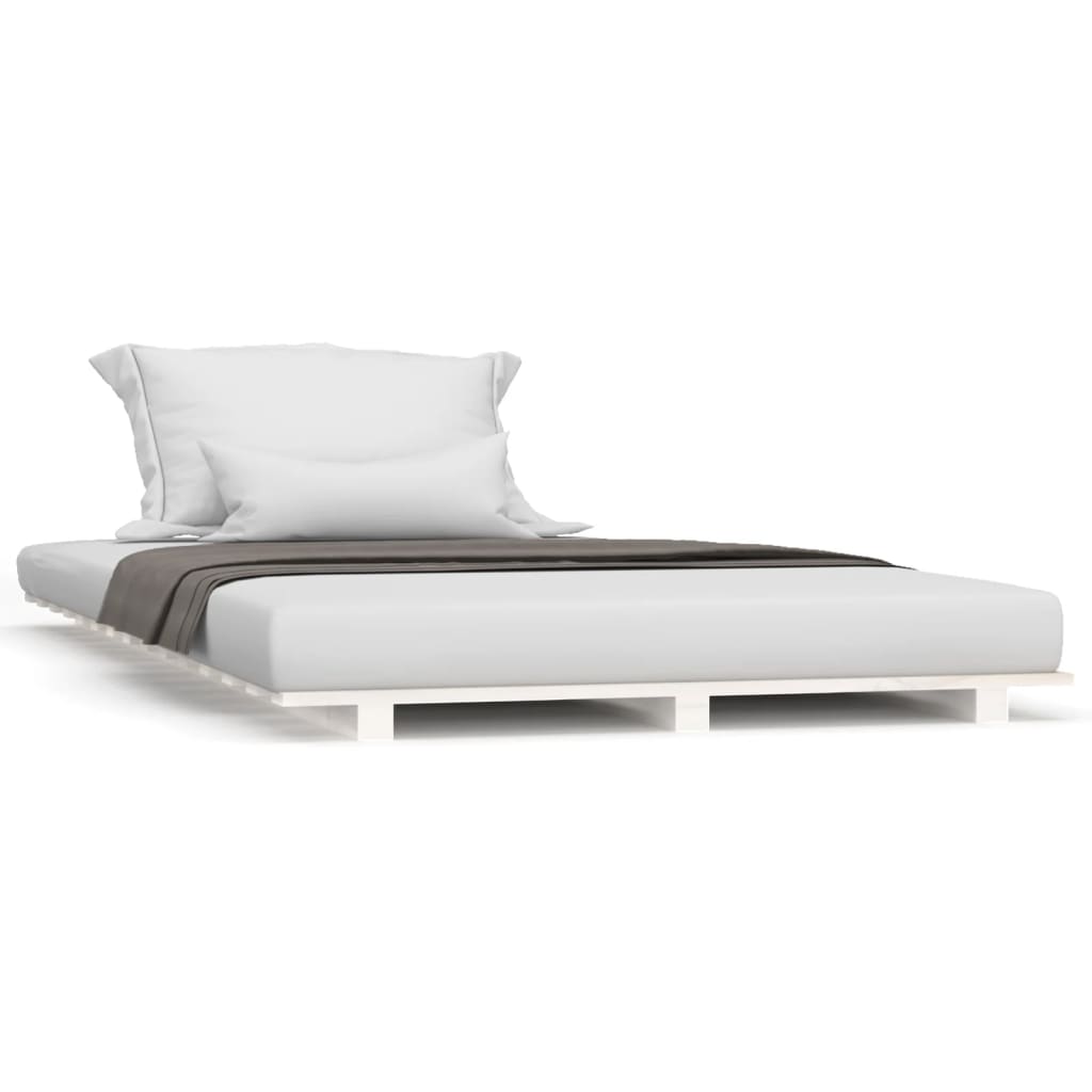 Vidaxl bedframe 90x190 cm massief grenenhout wit