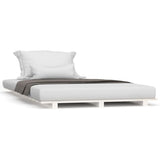 Vidaxl bedframe 90x190 cm massief grenenhout wit