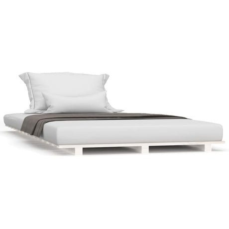 Vidaxl bedframe 90x190 cm massief grenenhout wit