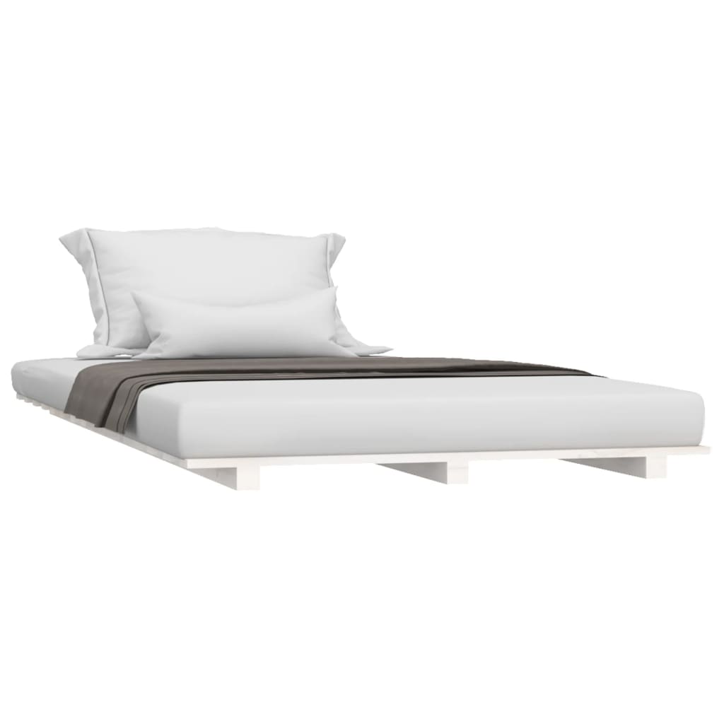 Vidaxl bedframe 90x190 cm massief grenenhout wit