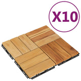 Vidaxl terrastegels 10 st 30x30 cm massief teakhout