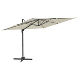 VidaXL Zweefparasol met aluminium paal 300x300 cm zandwit