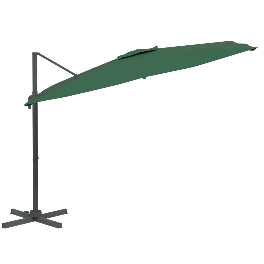 VidaXL Zweefparasol met aluminium paal 400x300 cm groen