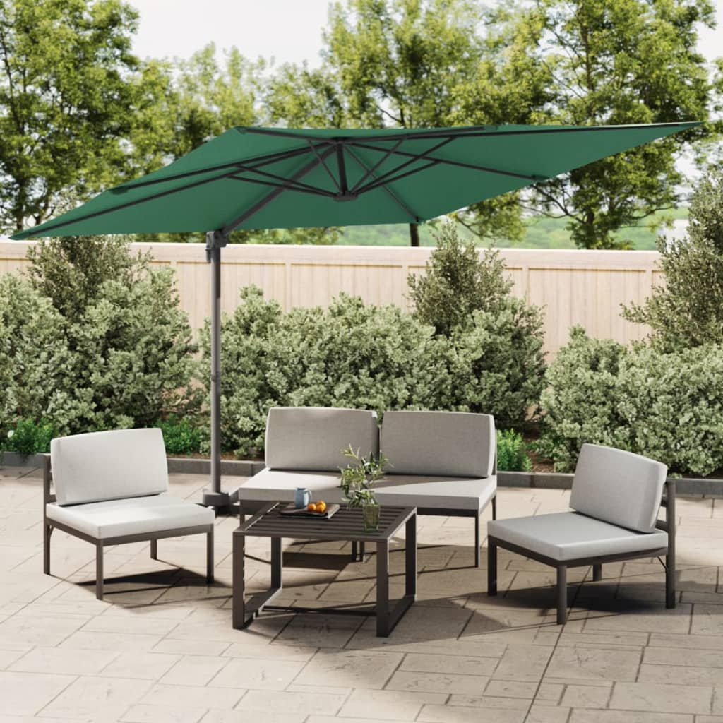 Vidaxl zweefparasol met aluminium paal 400x300 cm groen