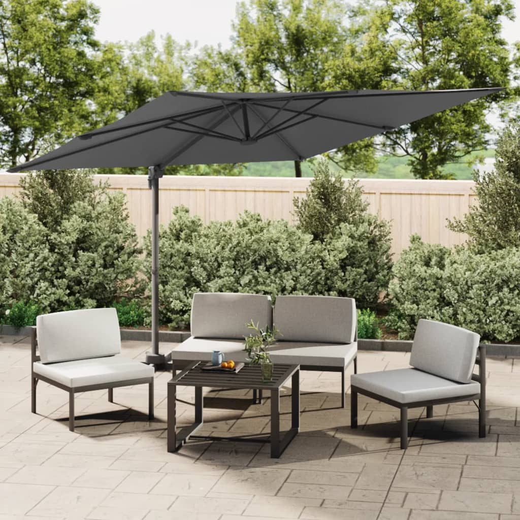 Vidaxl zweefparasol met aluminium paal 400x300 cm antracietkleurig