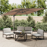 Vidaxl zweefparasol met aluminium paal 300x300 cm taupe