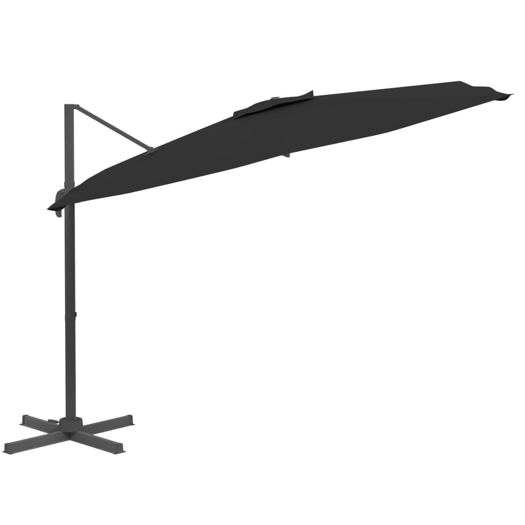 Vidaxl zweefparasol met aluminium paal 300x300 cm zwart