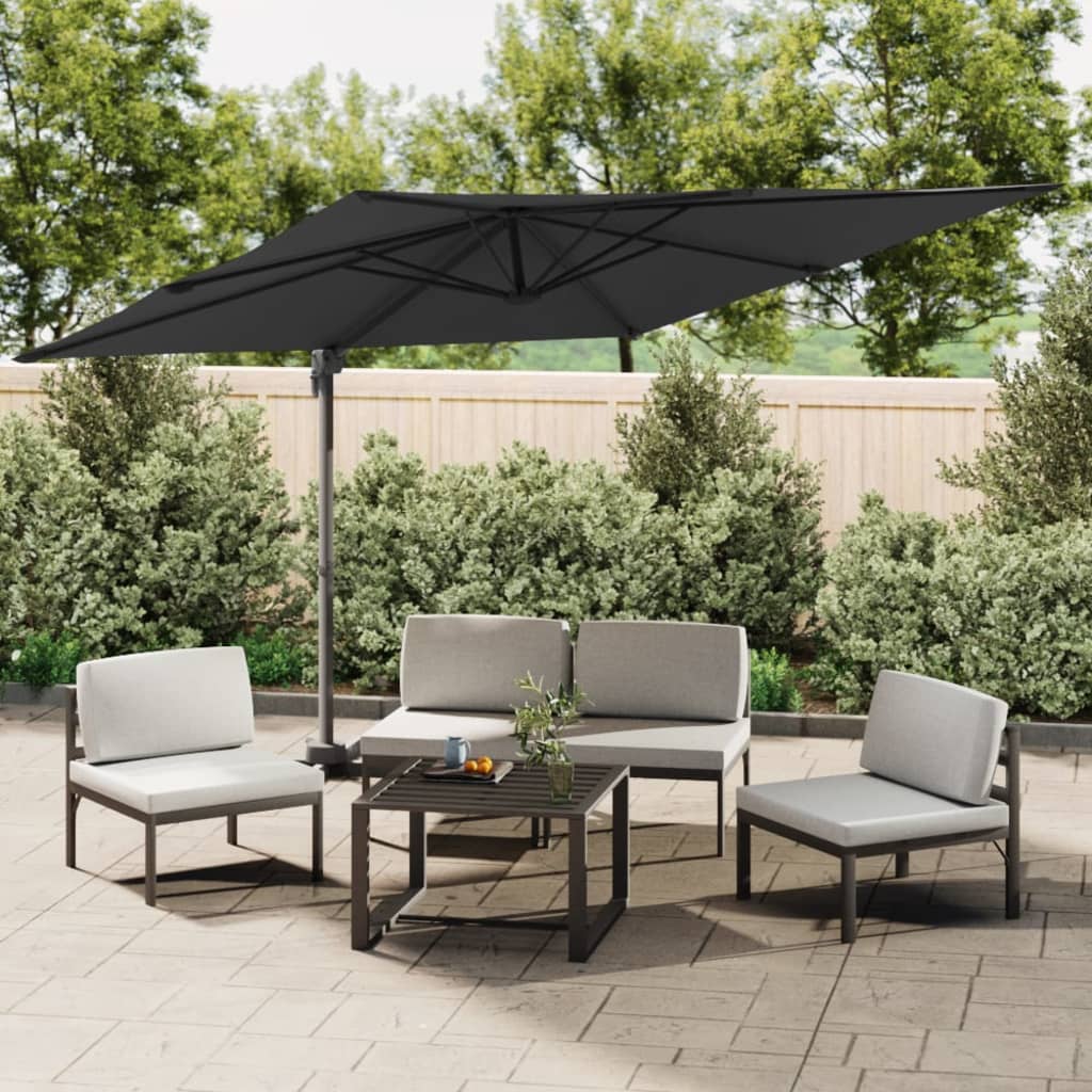 Vidaxl zweefparasol met aluminium paal 300x300 cm zwart