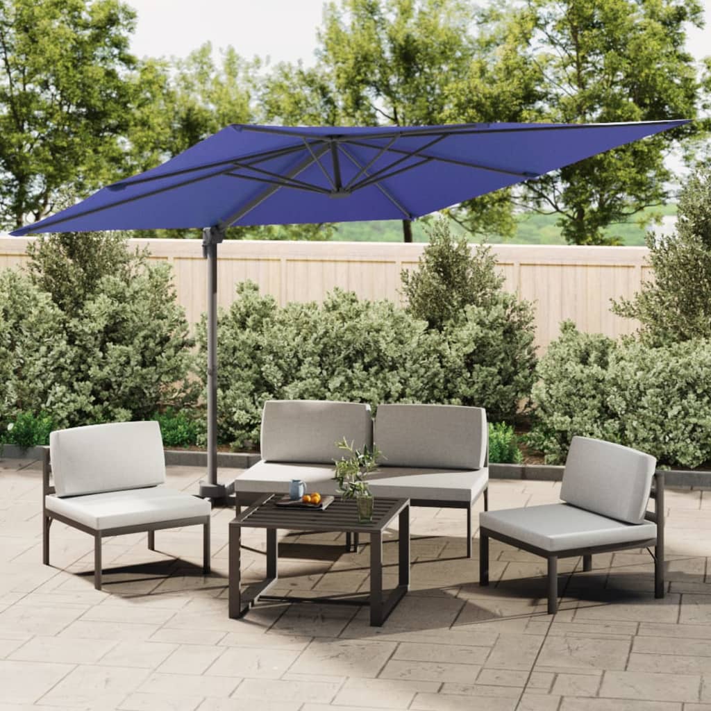 VidaXL Zweefparasol met aluminium paal 400x300 cm azuurblauw